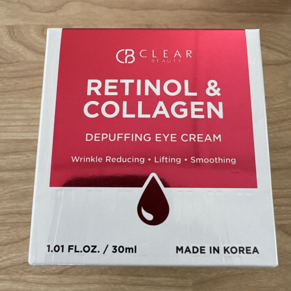 CLEAR BEAUTY Retinol & Collagen Depuffing Eye Cream 1.01 fl oz New